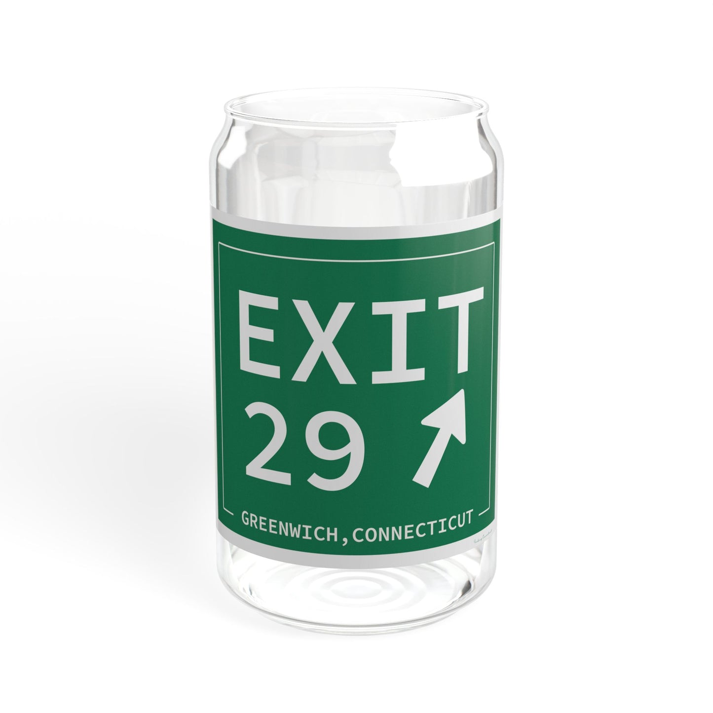 Vintage Exit 29 Merritt Parkway Sign Sipper Glass, 16oz