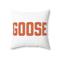 Goose Zip Code Orange & Green Spun Polyester Square Pillow