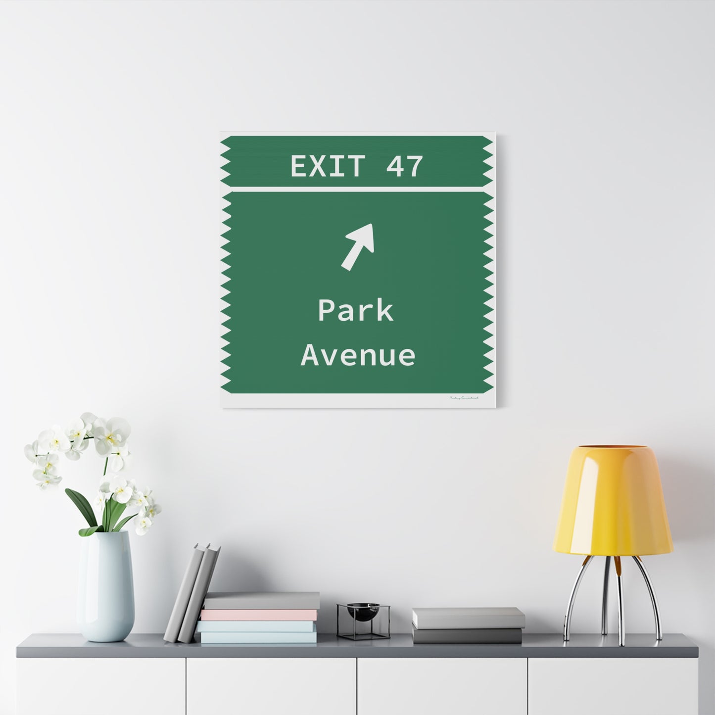 Vintage Merritt Parkway Exit 47 Sign Matte Canvas, Stretched, 1.25"