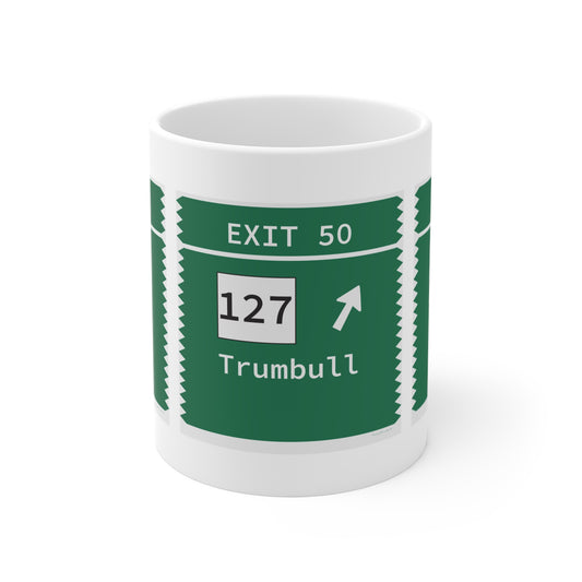 Vintage Merritt Parkway Exit 50 Sign Mug 11oz