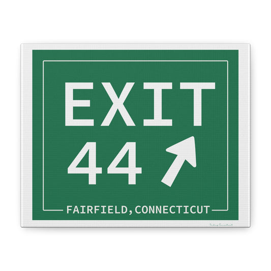 Vintage Exit 44 Merritt Parkway Sign Matte Canvas, Stretched, 1.25"