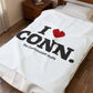 I Heart CONN Velveteen Plush Blanket