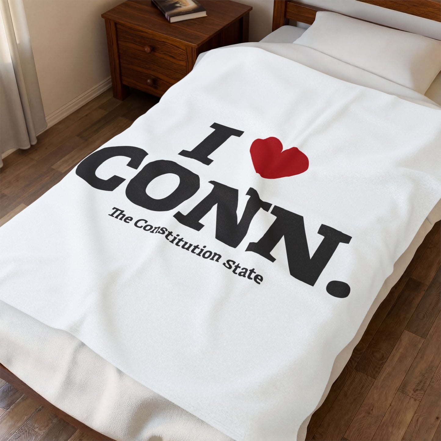 I Heart CONN Velveteen Plush Blanket