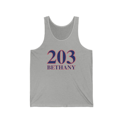 203 Bethany Red White & Blue Unisex Jersey Tank Top