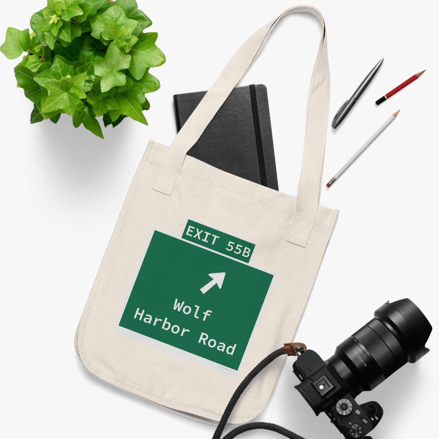Vintage WCP Exit 55B Sign Organic Canvas Tote Bag