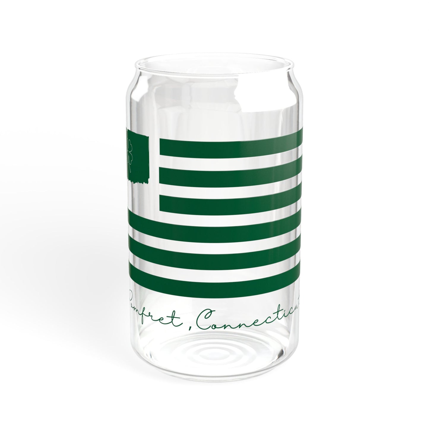 Pomfret Connecticut St. Patrick’s Day Flag Sipper Glass, 16oz