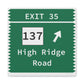 Vintage Merritt Parkway Exit 35 Sign Matte Canvas, Stretched, 1.25"