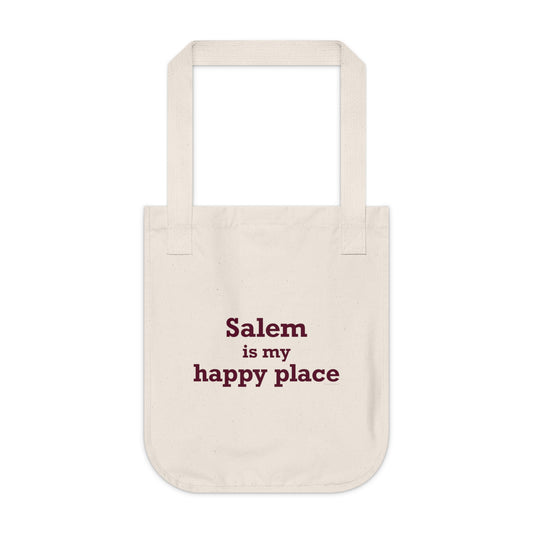 Salem  is My Happy Place Organic Canvas Tote Bag