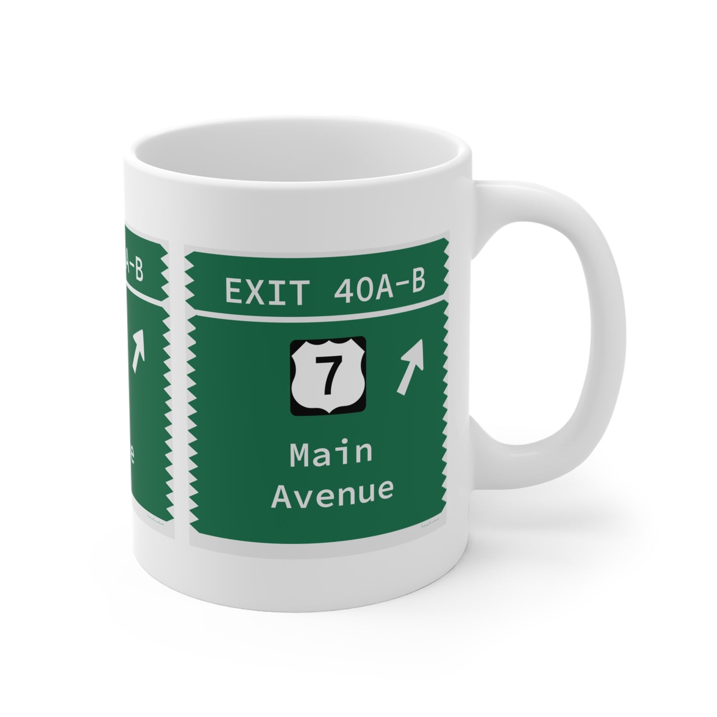 Vintage Merritt Parkway Exit 40 A-B Sign Mug 11oz
