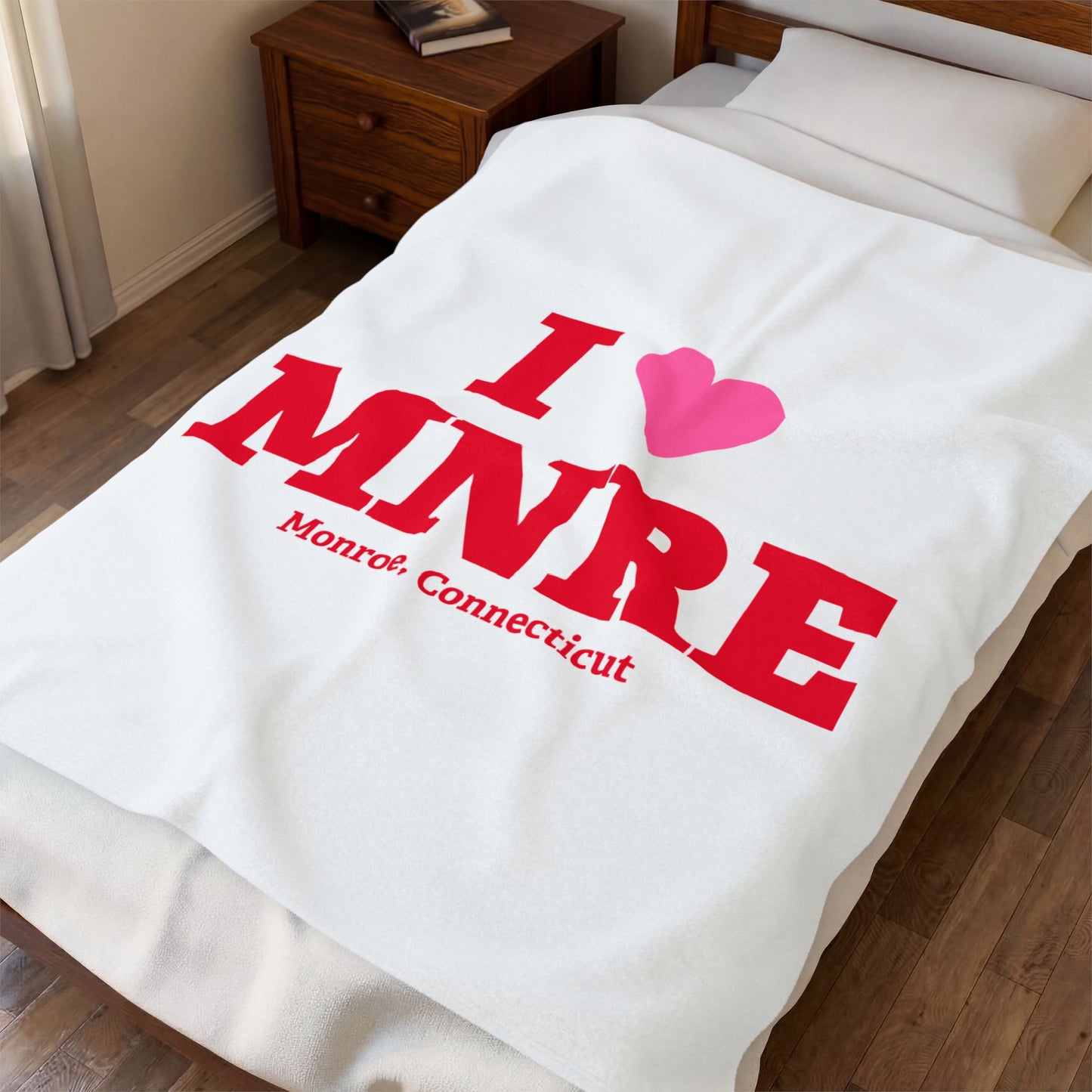 I Heart MNRE Velveteen Plush Blanket