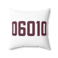06010 Bristol Connecticut Zip Code Polyester Square Pillow