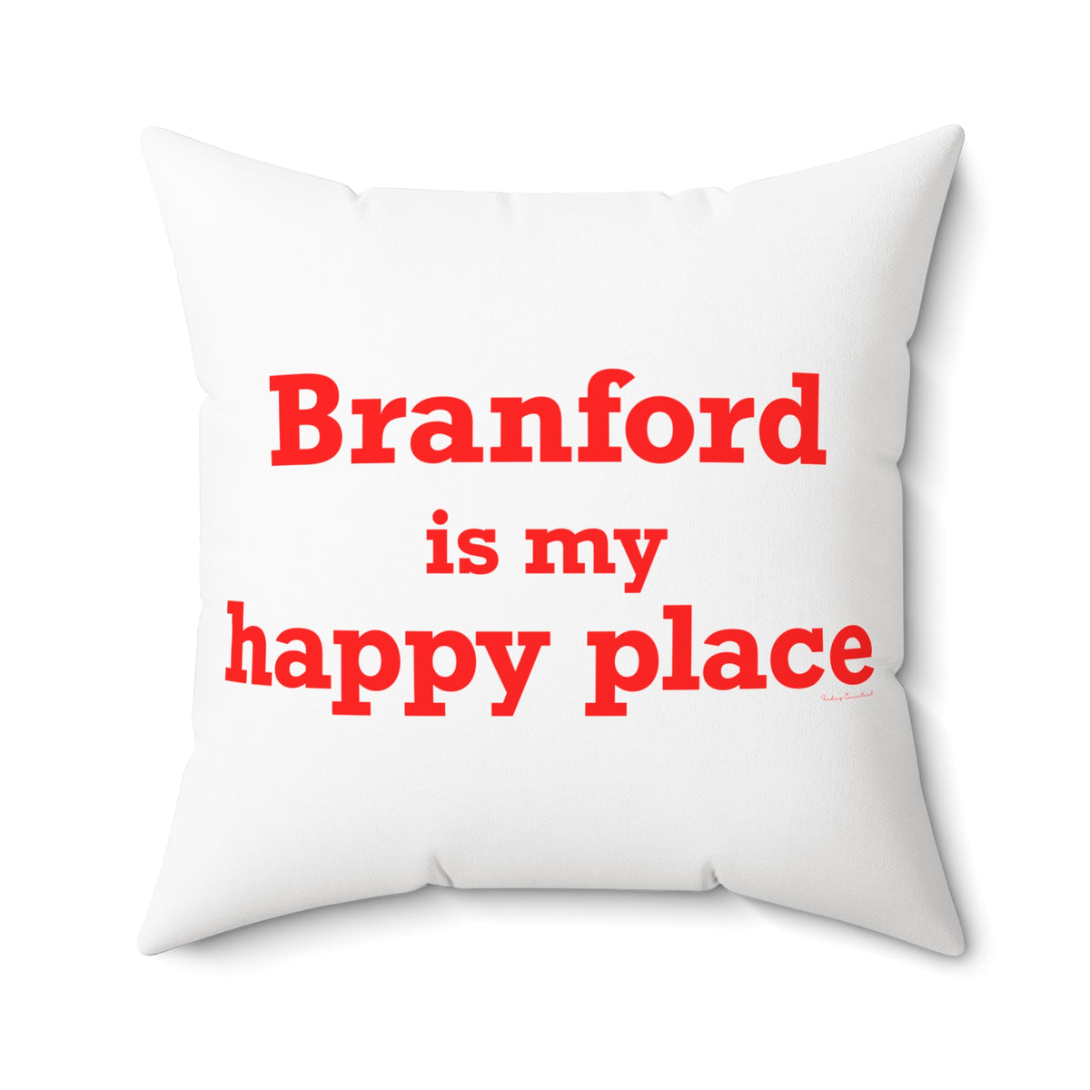 Branford is My Happy Place Polyester Square Pillow