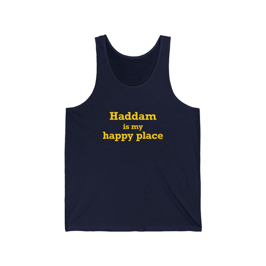 Haddam is My Happy Place Unisex Jersey Tank Top