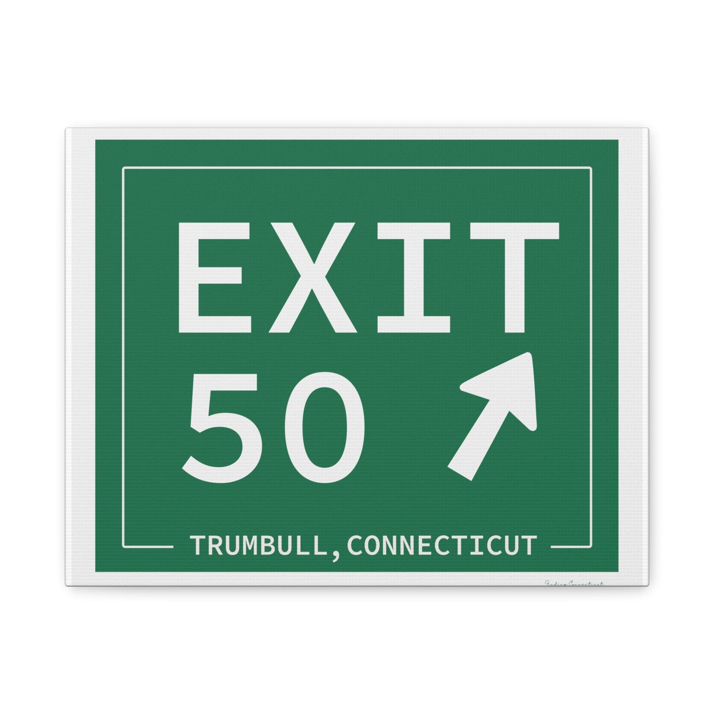 Vintage Exit 50  Merritt Parkway Sign Matte Canvas, Stretched, 1.25"