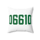 06610  Bridgeport Connecticut Zip Code Spun Polyester Square Pillow