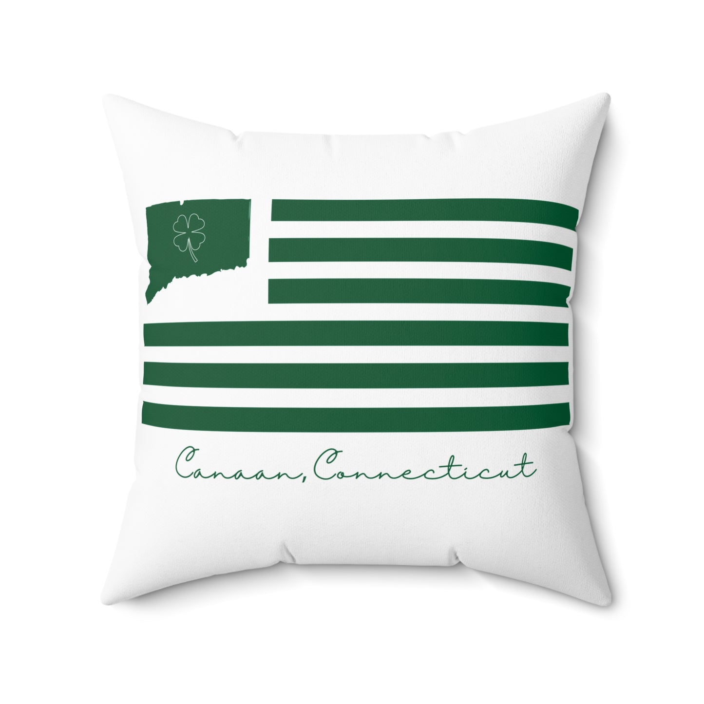 Canaan Connecticut St. Patrick’s Day Flag Spun Polyester Square Pillow