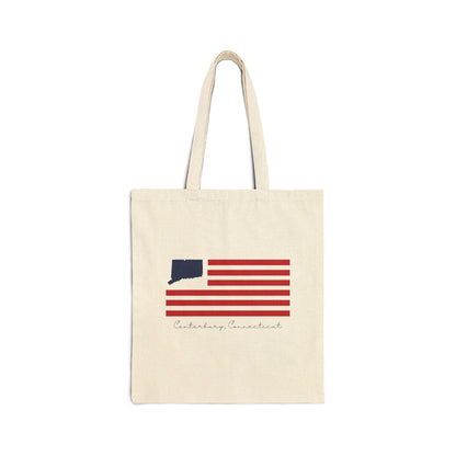 Canterbury Connecticut Flag Cotton Canvas Tote Bag