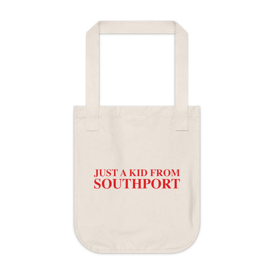 Just a kid from Southport Organic Canvas Tote Bag