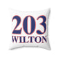203 Wilton Red White & Blue Spun Polyester Square Pillow