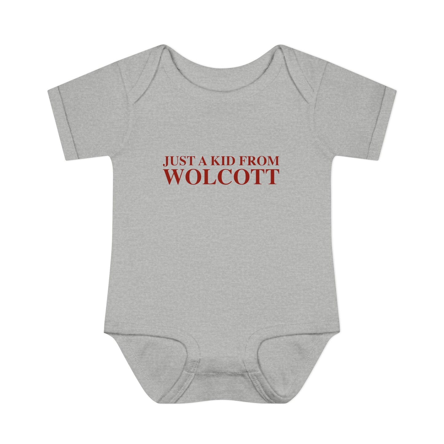 Just a kid from Wolcott Infant Baby Rib Bodysuit