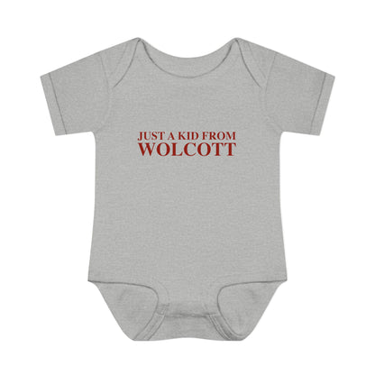 Just a kid from Wolcott Infant Baby Rib Bodysuit
