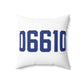 06610  Bridgeport Connecticut Zip Code Spun Polyester Square Pillow