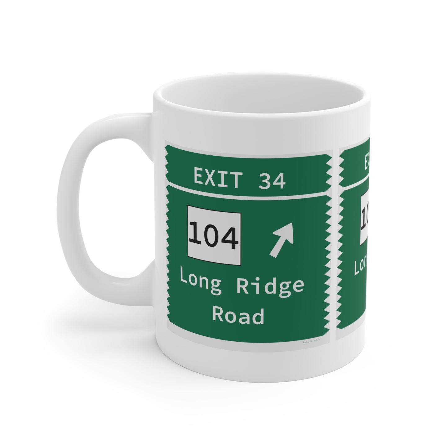 Vintage Merritt Parkway Exit 34 Sign Mug 11oz