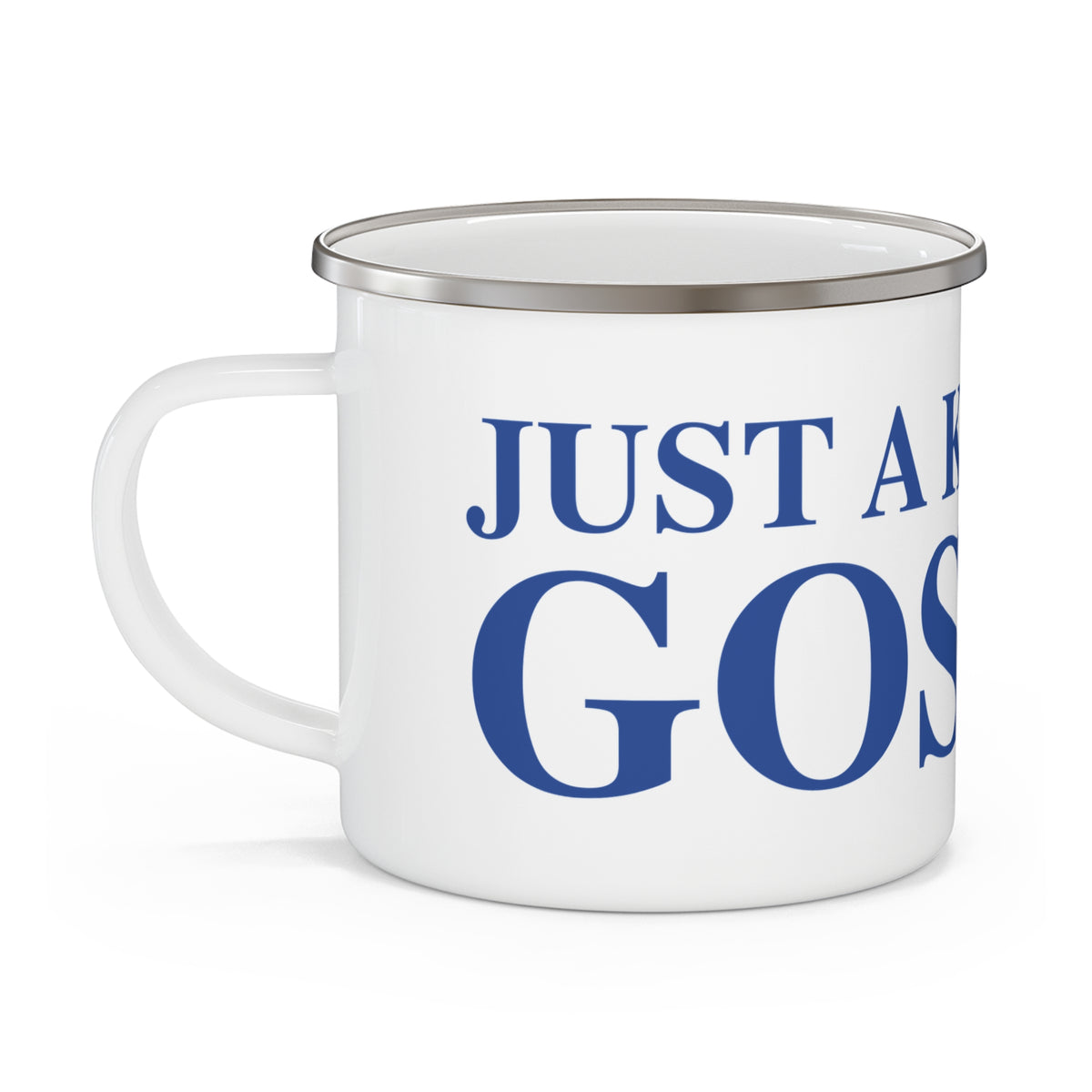 Just a kid from Goshen Enamel Camping Mug