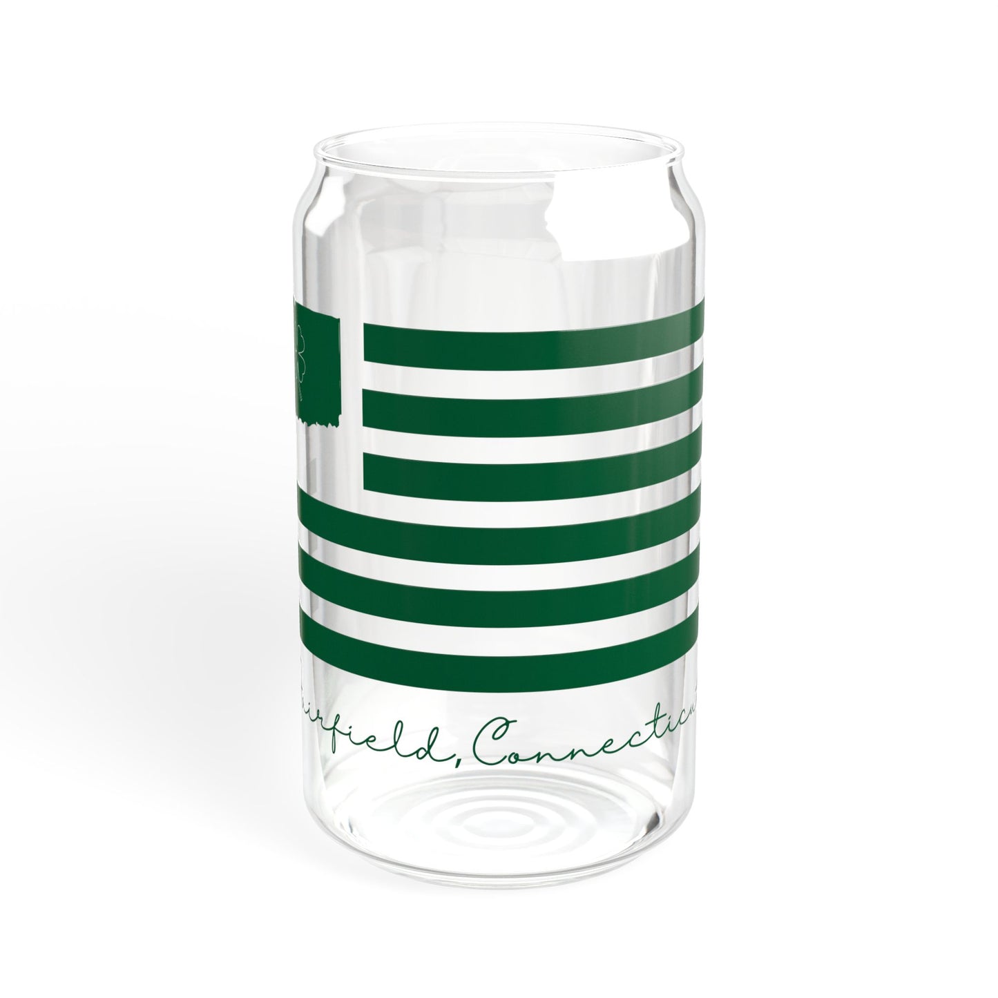 Fairfield Connecticut St Patrick’s Day Flag Sipper Glass, 16oz