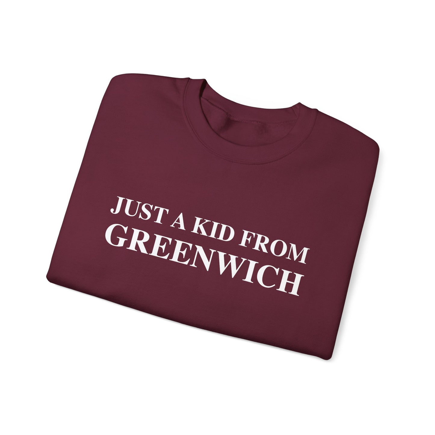 Just a kid from Greenwich Unisex Heavy Blend™ Crewneck Sweatshirt