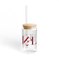 41 Tilt Bethel Glass Can with Straw and Lid, 16oz
