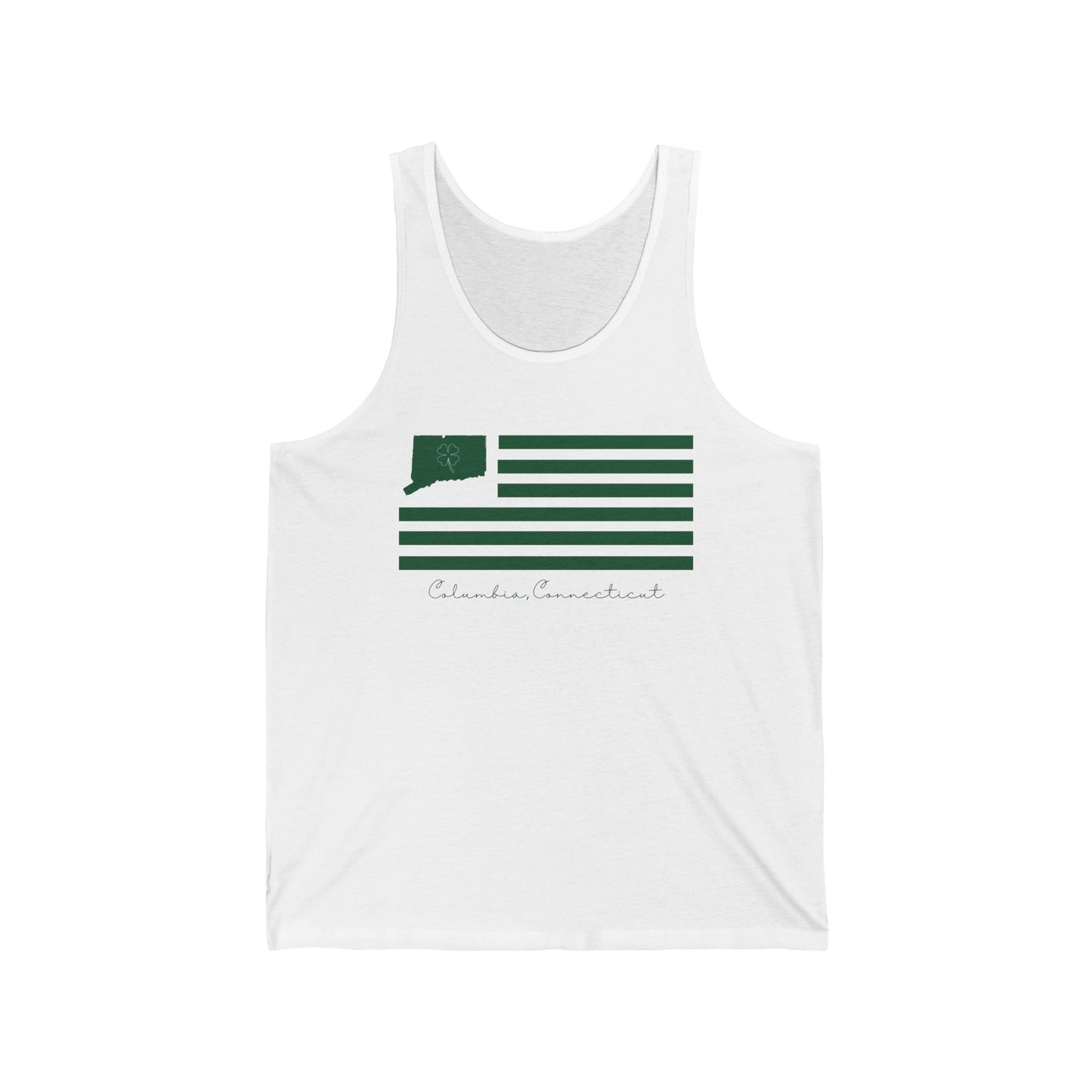 Columbia Connecticut St. Patrick’s Day Flag Unisex Jersey Tank Top