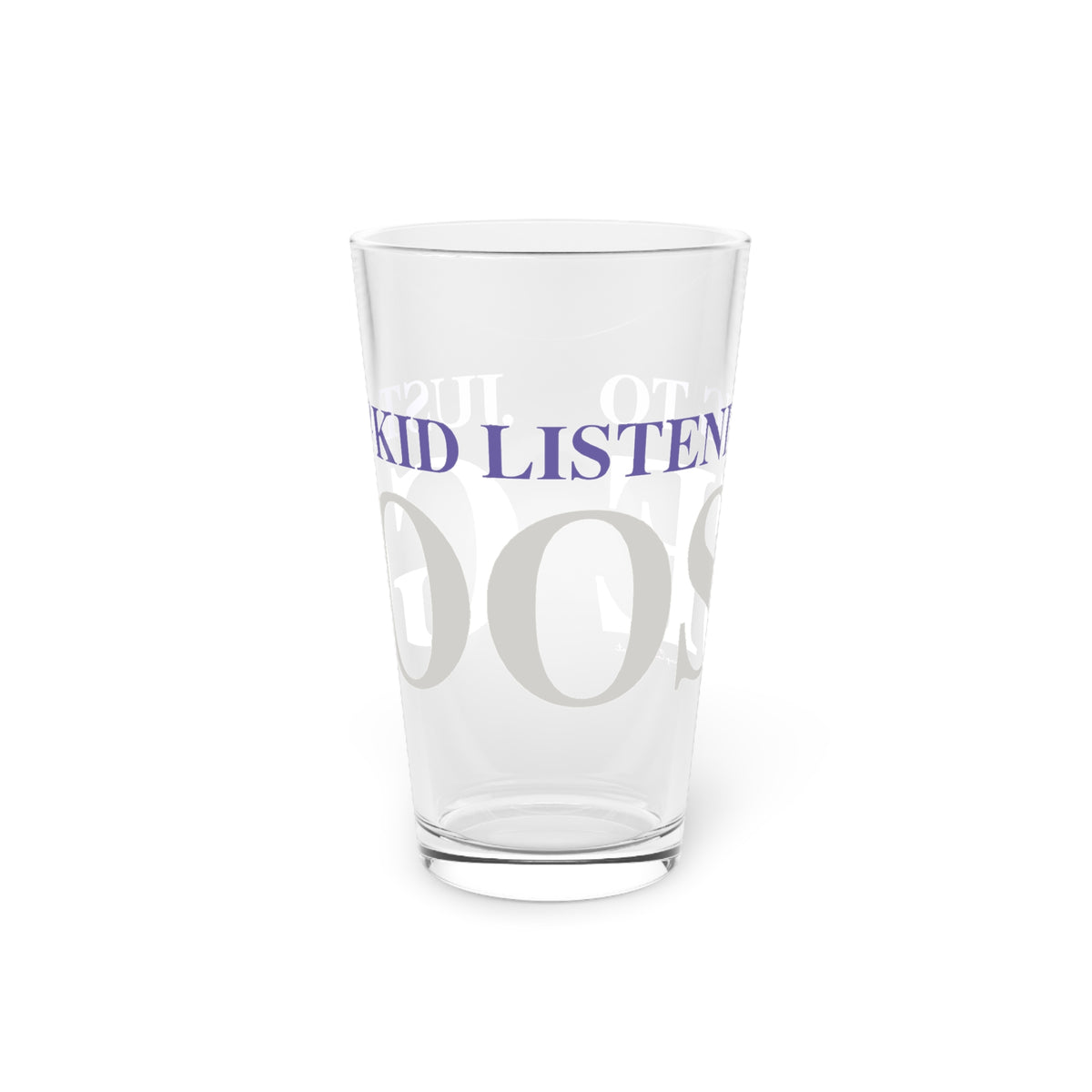 Just a kid listening to Goose - Gray & Purple Pint Glass, 16oz