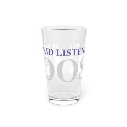 Just a kid listening to Goose - Gray & Purple Pint Glass, 16oz