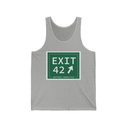 Vintage Exit 42 Merritt Parkway Sign Unisex Jersey Tank Top