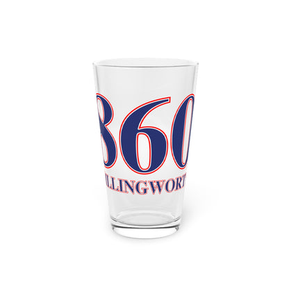 860 Killingworth Red, White & Blue Pint Glass, 16oz