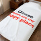 Goose Shows Are My Happy Place  - Blue & Orange Velveteen Plush Blanket