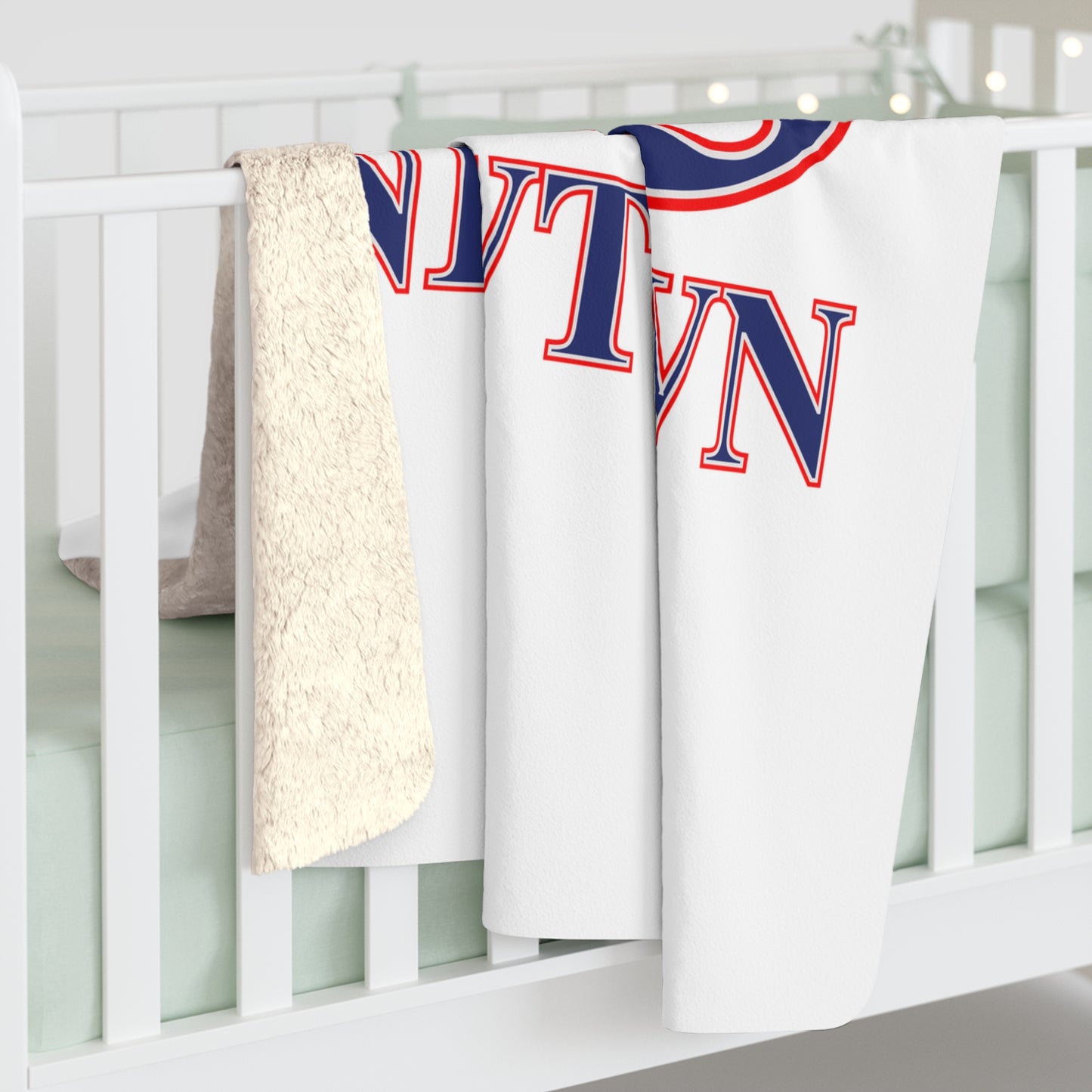 203 Newtown Red White & Blue Sherpa Fleece Blanket