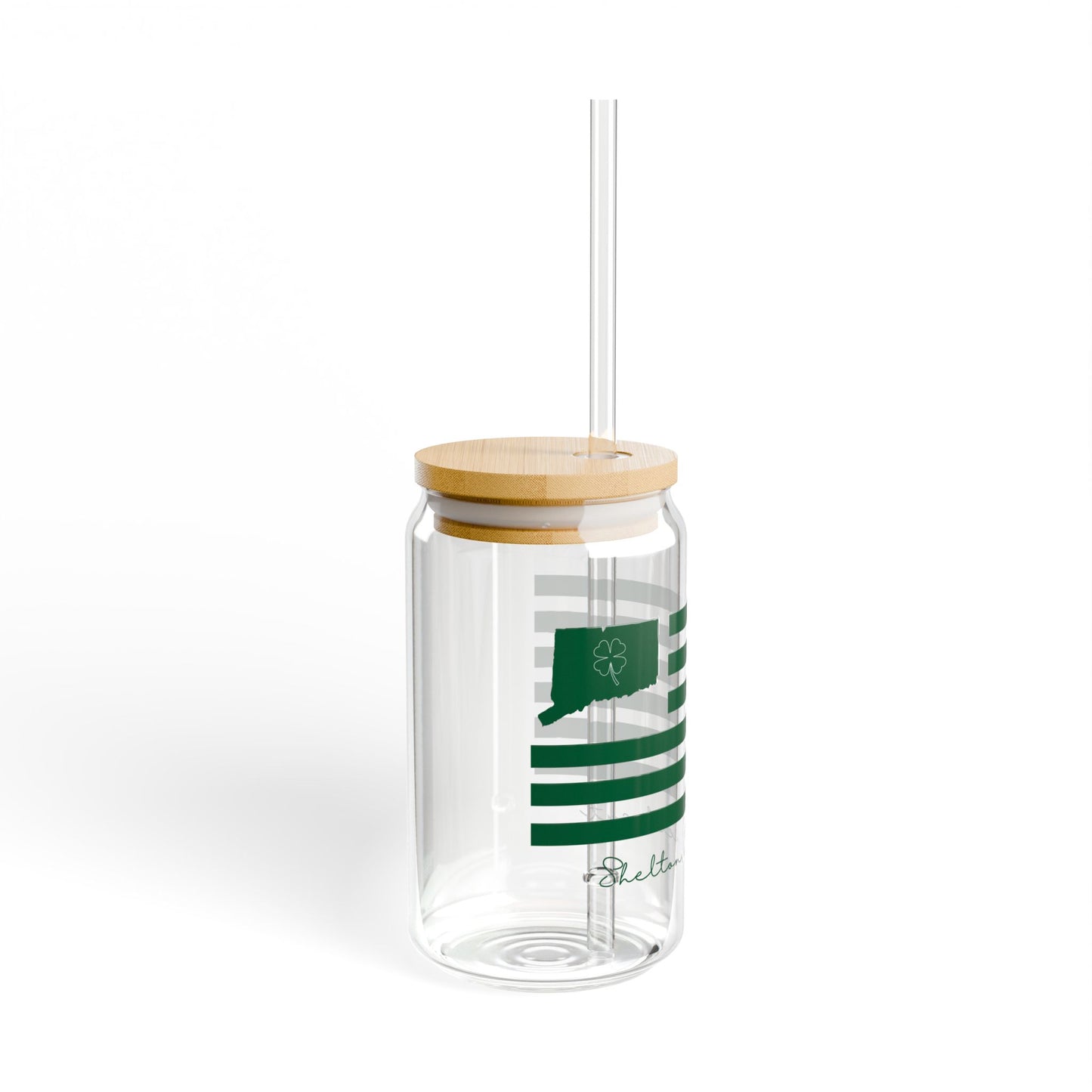 Shelton Connecticut St Patrick’s Day Flag Sipper Glass, 16oz