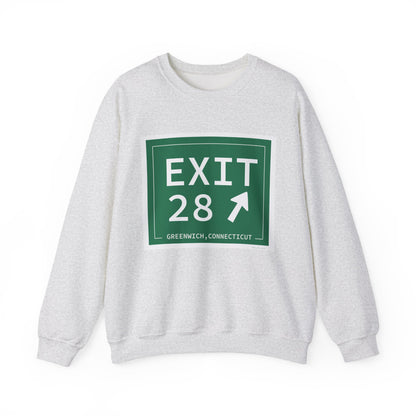 Vintage Exit 28 Merritt Parkway Sign Unisex Heavy Blend™ Crewneck Sweatshirt