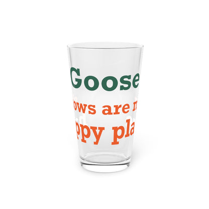 Goose Shows Are My Happy Place -  Orange & Green Pint Glass, 16oz