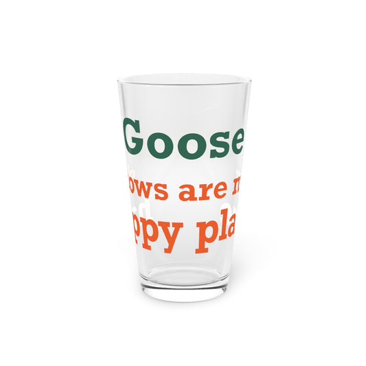 Goose Shows Are My Happy Place -  Orange & Green Pint Glass, 16oz