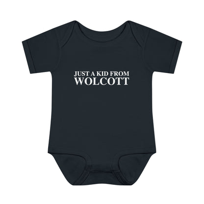 Just a kid from Wolcott Infant Baby Rib Bodysuit