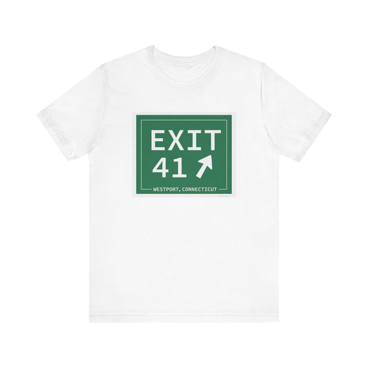 Vintage Exit 41 Merritt Parkway Sign Unisex Jersey Short Sleeve T-Shirt