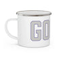 Goose Zip Code - Gray & Purple Enamel Camping Mug