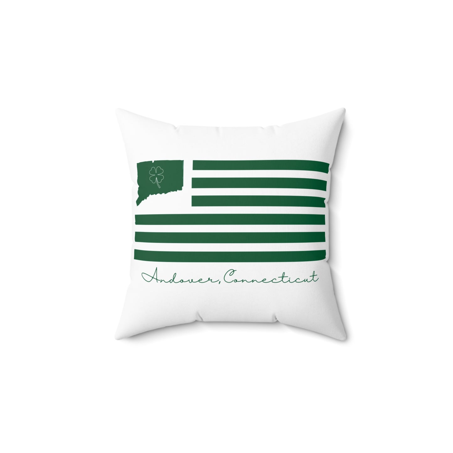 Andover Connecticut St. Patrick’s Day Flag  Spun Polyester Square Pillow