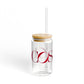 41 Tilt Cos Cob Glass Can with Straw and Lid, 16oz