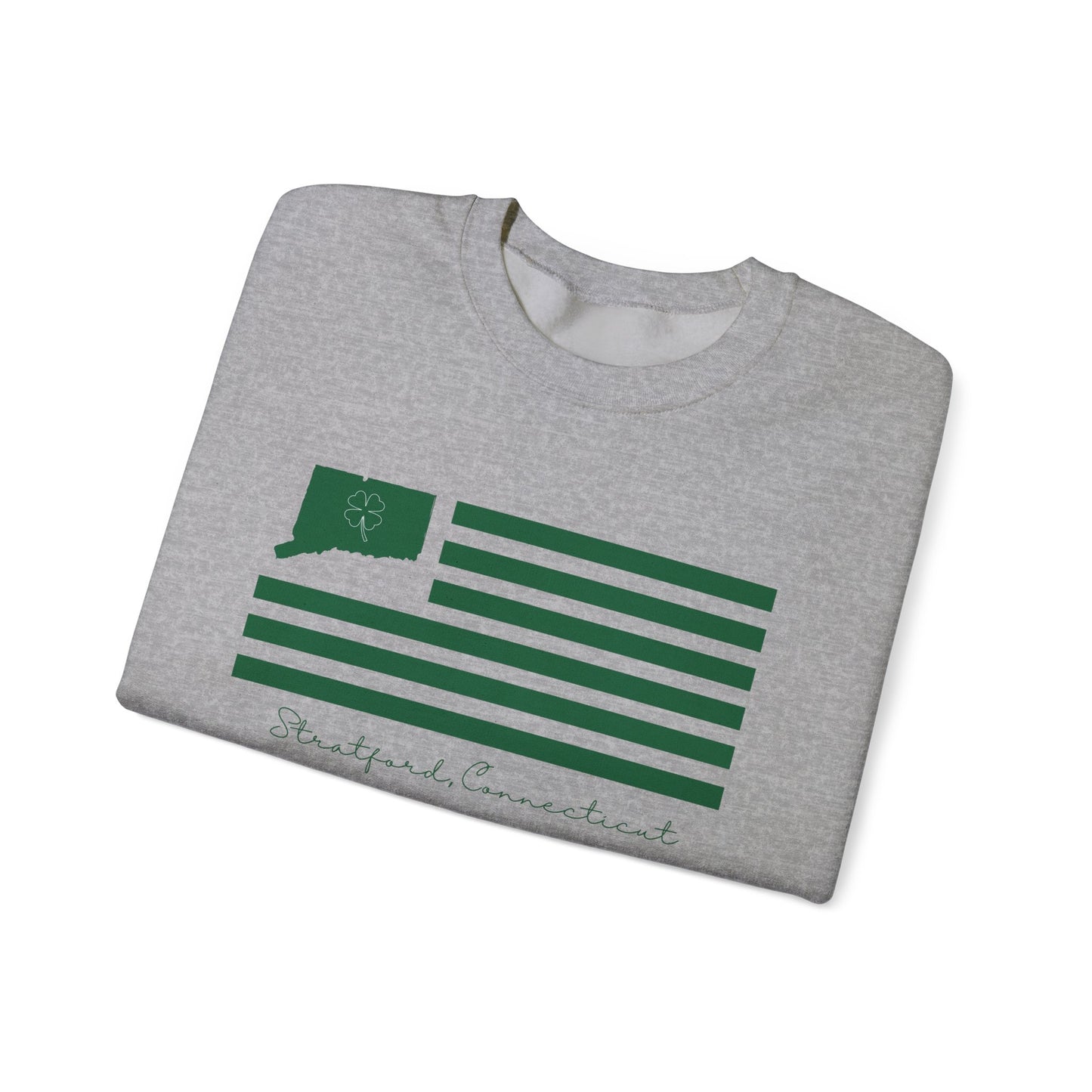 Stratford Connecticut St Patrick’s Day Flag Unisex Heavy Blend™ Crewneck Sweatshirt