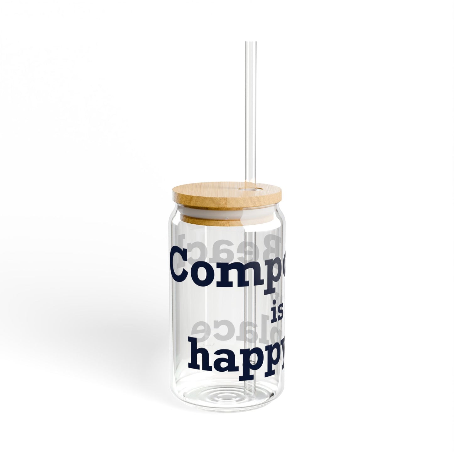 Compo Beach Is My Happy Place Sipper Glass, 16oz