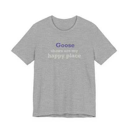 Goose Shows Are My Happy Place - Gray & Purple Unisex Jersey Short Sleeve T-Shirt